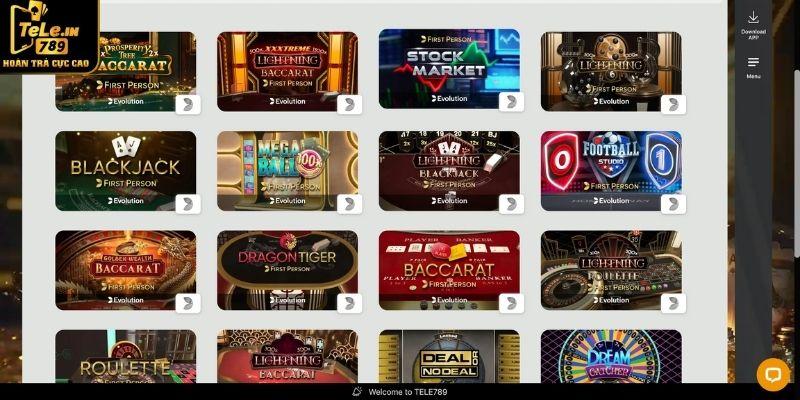 Khám phá live casino tại Tele789